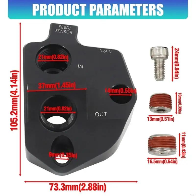 M76E-Fernfilter-Replacement-Adaptersockel mit Ablassanschlüssen für Ölleitungsarbeiten – Detail 6