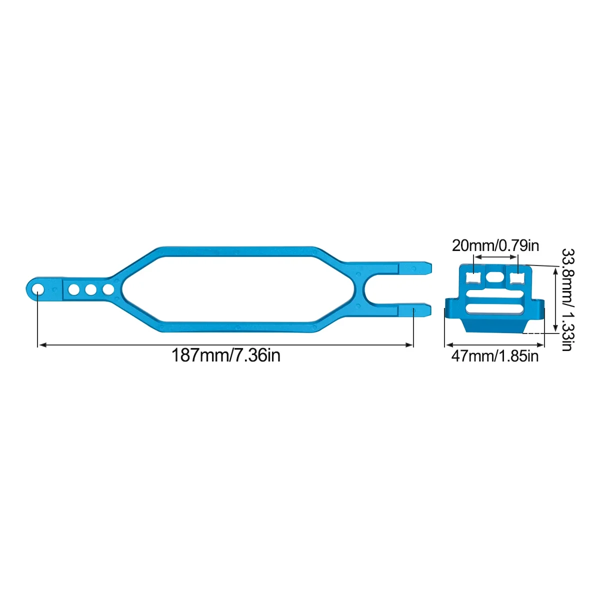 CNC Aluminum Hold Down Battery Kit Extended Capacity for Traxxas BL-2S Slash 4x4 4WD Upgrade Parts