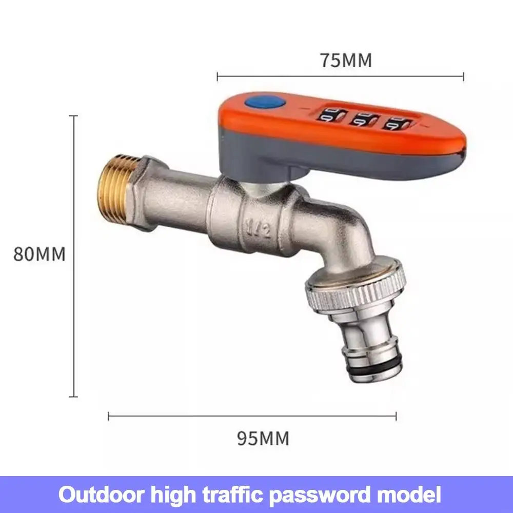 Useful Metal Combination Lock Faucet Anti-Theft Security Lock Taps Password Lock 1/2 Inch Thread Water Tap Lock Outdoor Garden