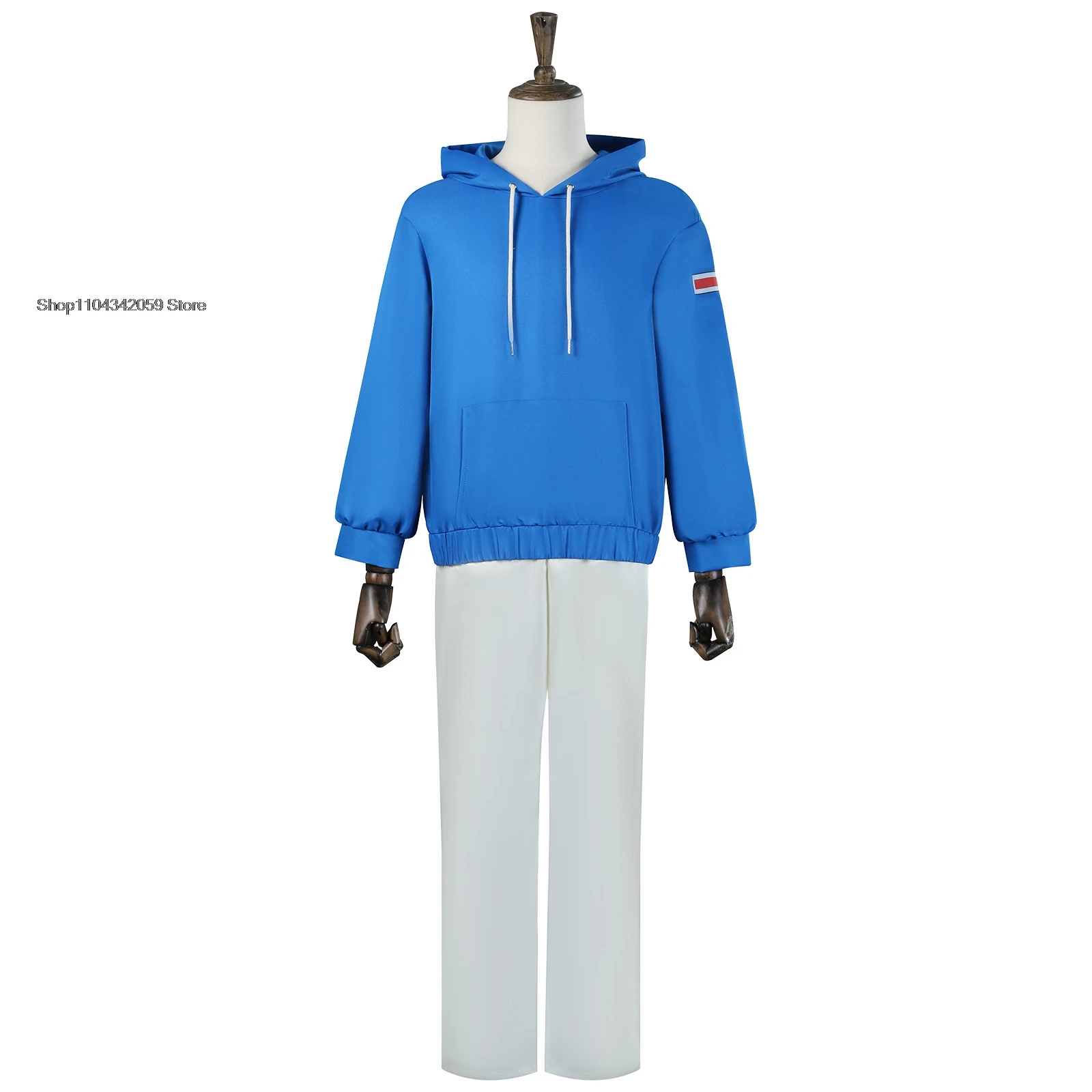 Shin Asakura Cosplay Costume Wig Anime Sakamoto Days Blue Sweatshirt Assassin Halloween Party  Men Props Accessory