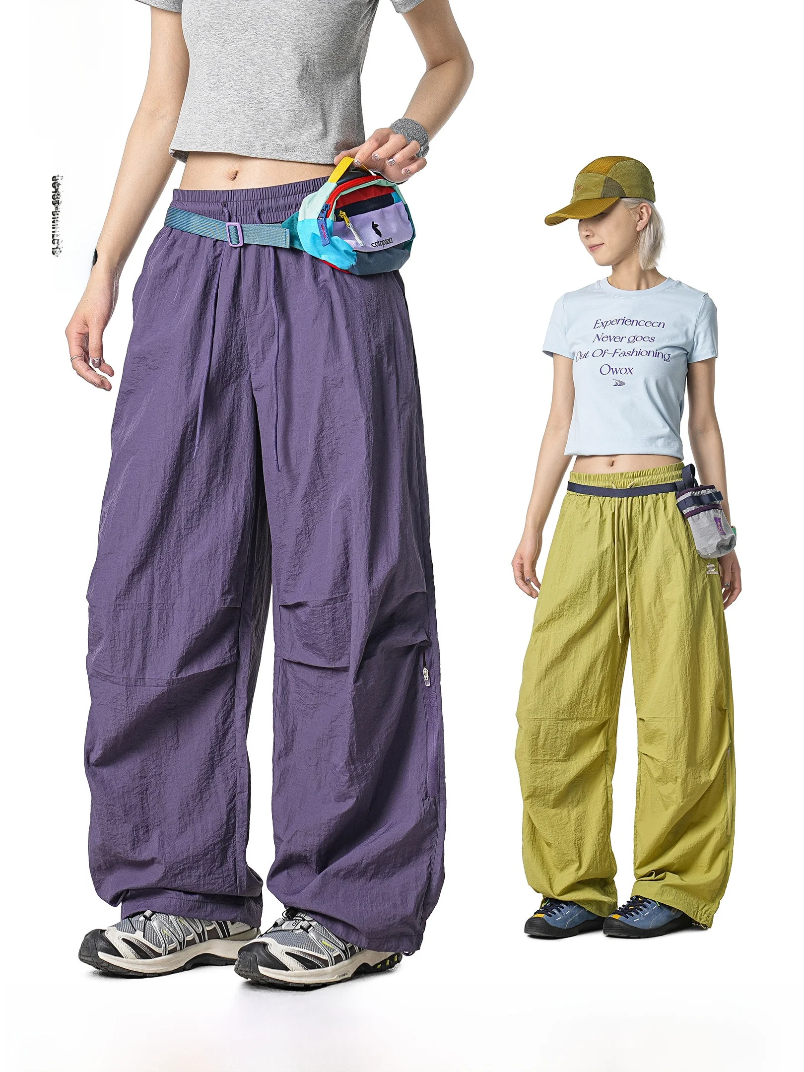 

OWOX Outdoor Paratrooper Pants Thin Summer Hiking Mountain Climbing Workwear Loose Straight Leg Sporty Casual Trousers