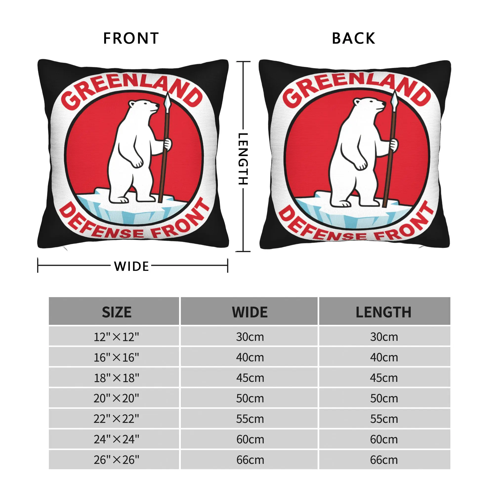 Greenland Deffnse Front Bear Logo Pillow Cover  Retro Trendy Pillow Case For Sofa Bedroom Home Decor Soft Pillowcases Gift Idea