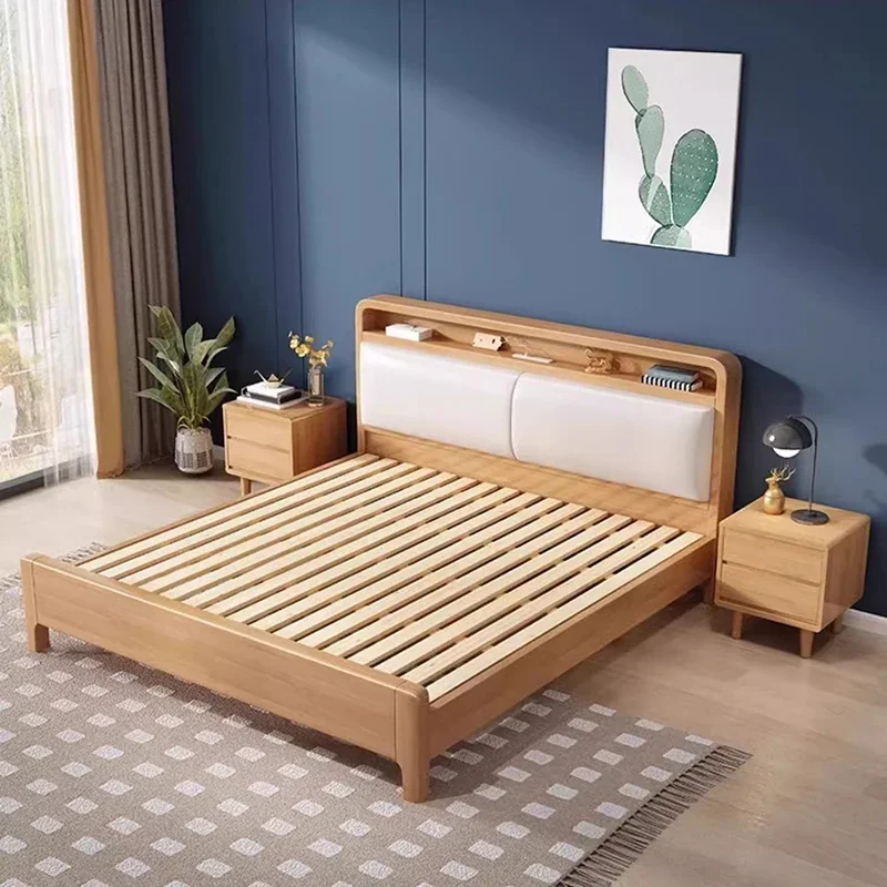Princess Sleeping Bed Sex Sun Storage Beauty European Wooden Bed Queen Bedroom Luxury Design Safe Camas De Casal Home Furniture