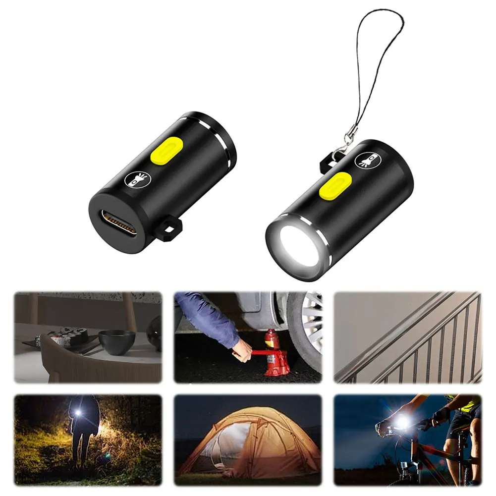2-3 stuks LED Mini Pocket Zaklamp Type C Aangedreven Draagbare Camping Zaklamp Outdoor Noodverlichting voor Outdoor Wandelen Camping