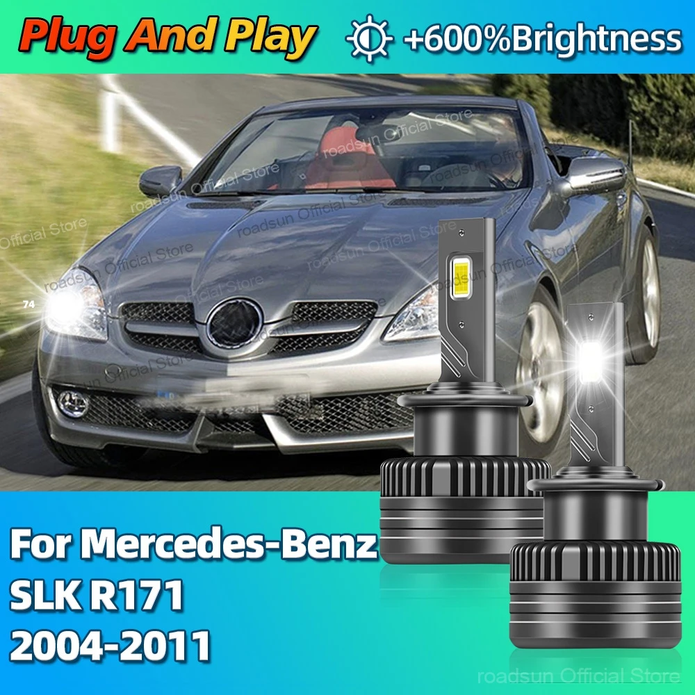 

2Pcs LED Headlight HID D2S Bulbs Canbus Car Light 30000LM Bright For Mercedes-Benz SLK R171 2004 2005 2006 2007 2008 2009-2011