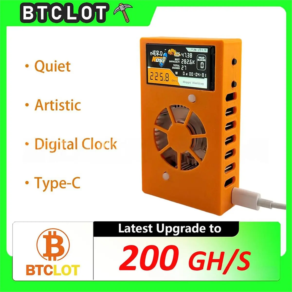 NEW FACTORY~NerdMinering V2MAX 200GH/S Bitcoin Solo Lottery Miner Win 3.125 BTC Miner WiFi Connection Miner EU