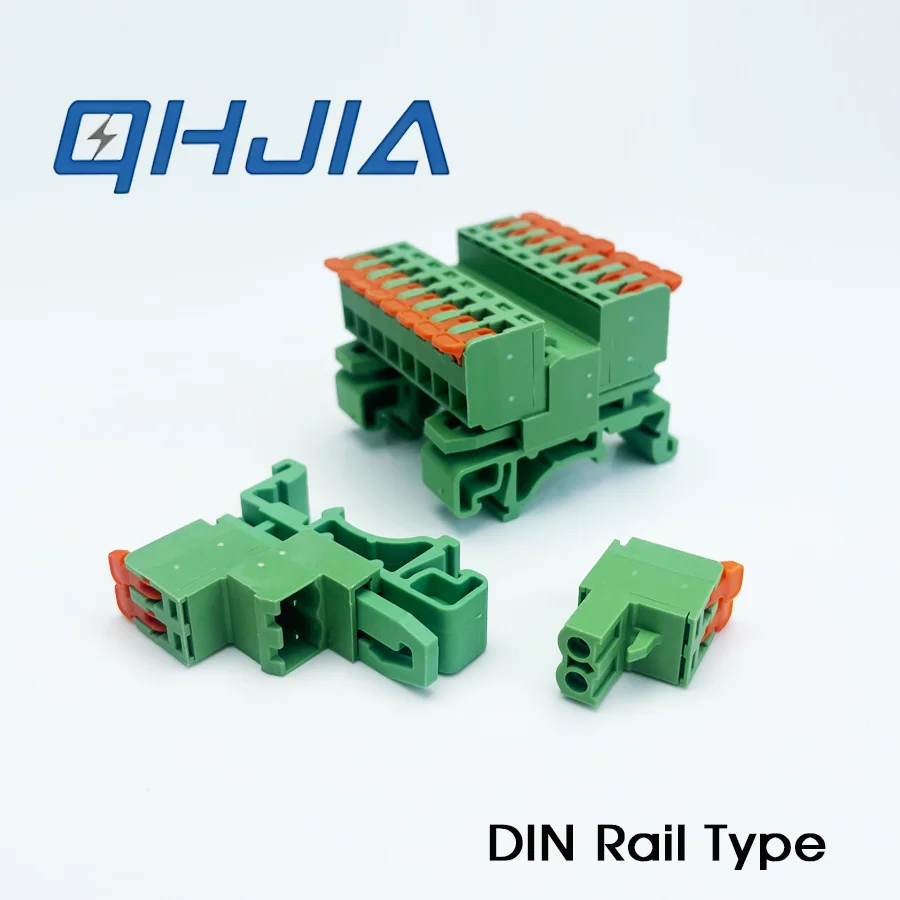 5.08mm Pitch Plug-in Terminal Block Screwless Spring Clamp Wire Connector Male Female Docking PA66 Flame Retardant Fast Install
