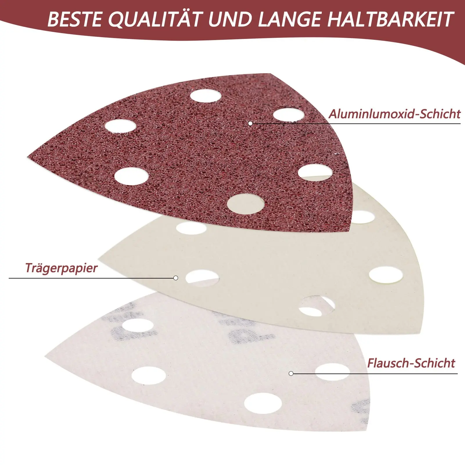 VIBRATITE 121 قطعة 93X93X93mm قرص صنفرة مثلث لـ Delta Sanders مجموعة صفائح الصنفرة حصى 40/80/120/180/240/320، 6 فتحات