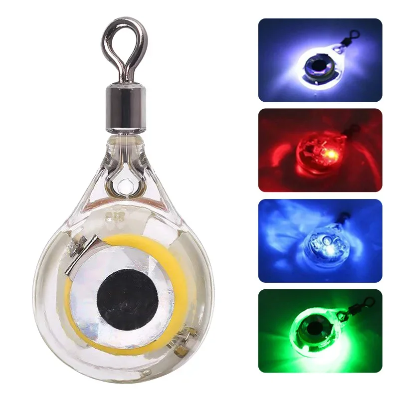 

Mini Fishing Lure Trap Light LED Deep Drop Underwater Eye Shape Fishing Squid Fishing Bait Luminous Lamp for Attracting Fish