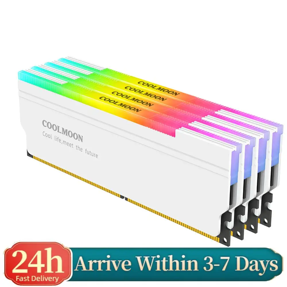 

5V-3PIN ARGB DDR4 DDR3 Memory Heat Sink Aura Sync Memory Cooling Vest with Thermal Silicone Pad for Desktop Computer PC Memory