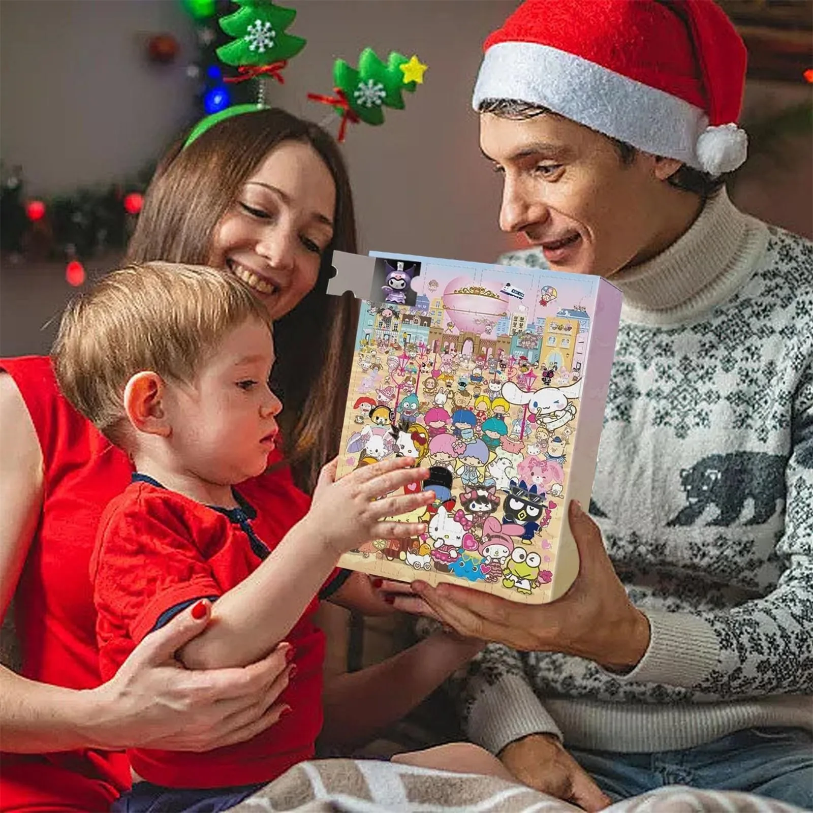 Sanrio-caja de calendario de adviento de Hello Kitty para niños, caja misteriosa, figuras de Anime, Cinnamoroll juguete, regalos de My Melody para niñas