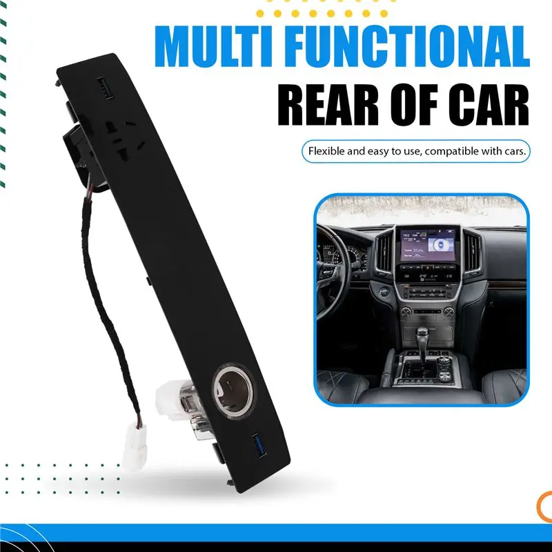 L10A Multifunction USB Socket Port Voltmeter Rocker Switch For Toyota Land Cruiser 200 LC200 2008-2015 Car Rear Seat