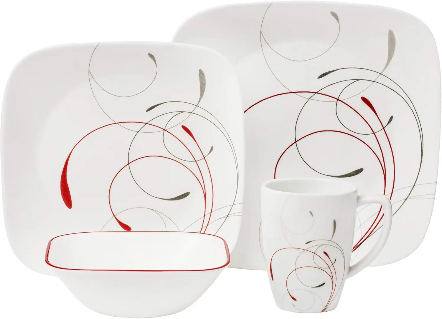 

Square 16-Piece Dinnerware Set, Splendor, Service for 4