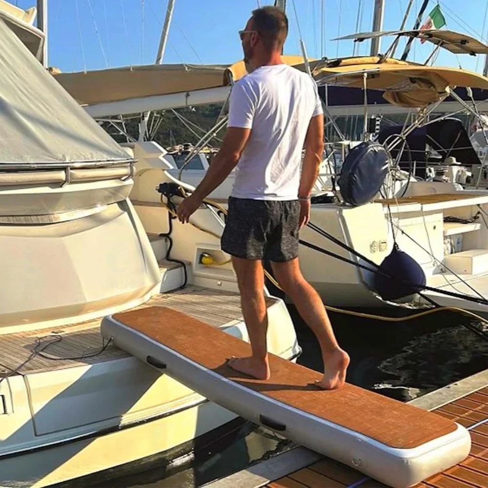 

Stock 2m Inflatable Gangway Platform Air Mat Inflatable Floating Dock Platform Marine Gangway Ladders For Boat Floating Walkway