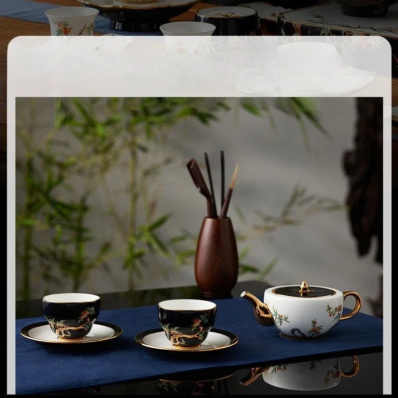 Pomegranate Home Tea Set 6-head Chinese teacup set, high-end light luxury gifts