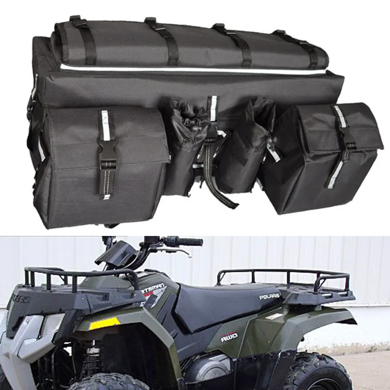 ATV UTV Cargo Bag Rear Rack Gear Bag 600D Waterproof Fabric For Polaris Sportsman Explorer Can-Am Yamaha Honda Suzuki Kawasaki