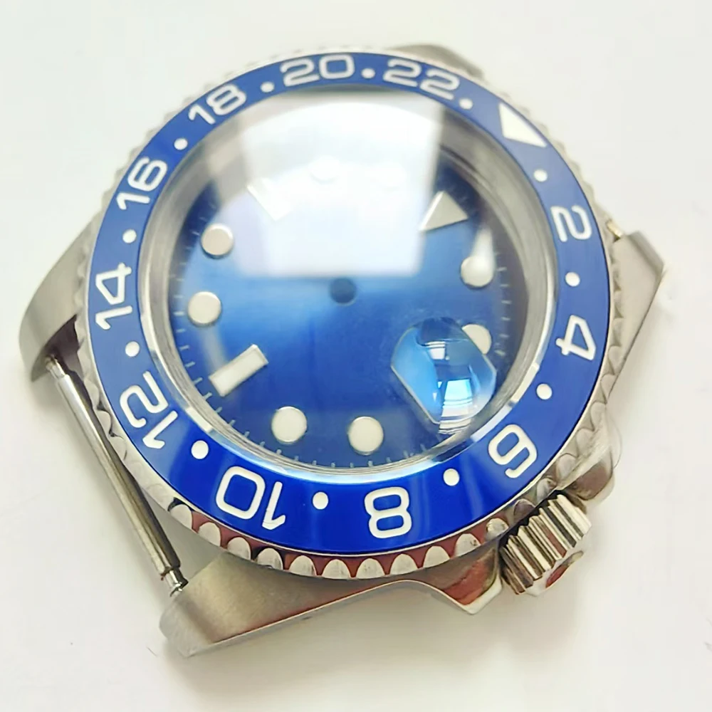 40mm silver case 28.5mm green dial NH35A sapphire glass green ceramic bezel for NH35/36 movement watch accessories assembly tool