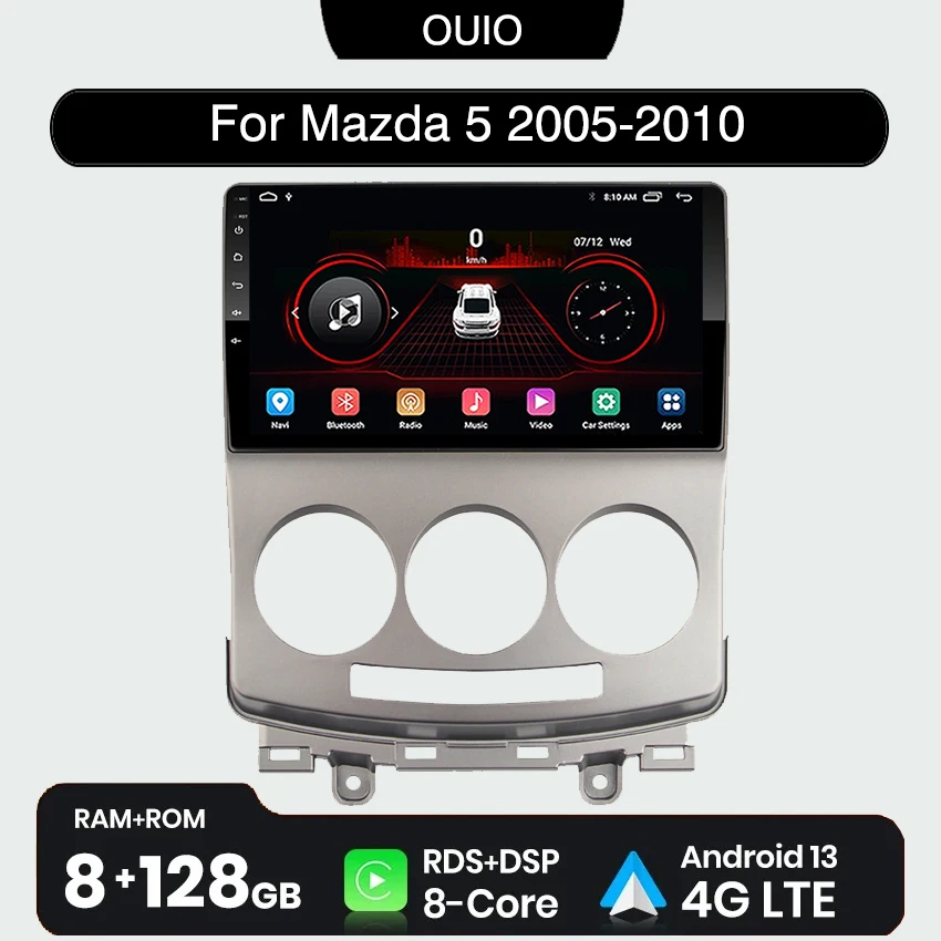 

8GB+128GB Android 13 radio For old Mazda Mazda 5 2005 2006-2010 Car stereo Multimedia Player Carplay Auto GPS Navigation 2DIN