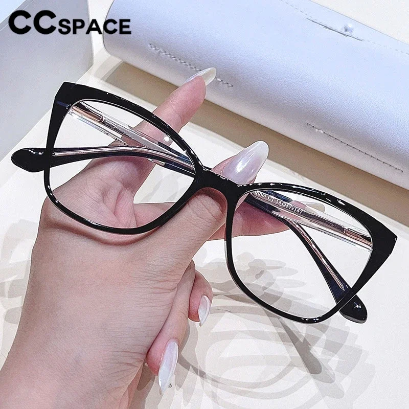 Color-blocked TR90 Anti Blue Light Glasses Frame Square Spring Hinge Clear Eyeglass Customizable Prescription Spectacles #302675