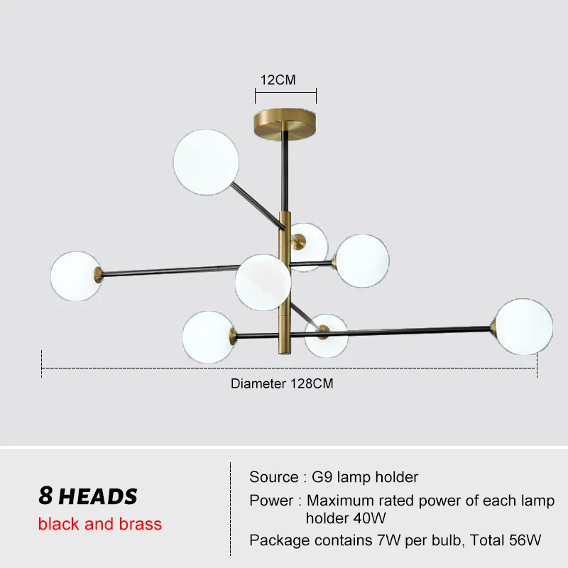 Nordic Moderne Glas Messing Kroonluchter Armaturen Home Decor Woonkamer Messing Hanglampen Slaapkamer Restaurant Cafe Opknoping Lamp