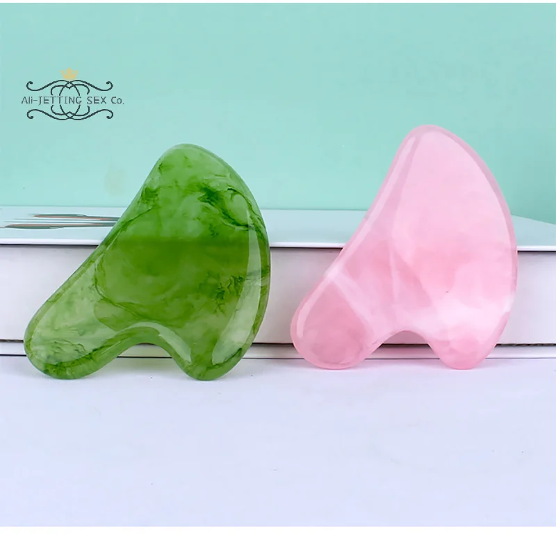 Natural Resin Gua Sha Massage Board Rose Quartz Guasha Plate Face Massager Scrapers Tools For Face Neck Back Body