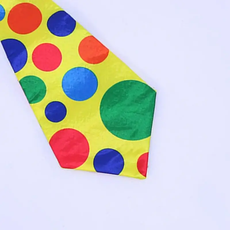 652F 3Pcs Adult Kids Clown Costume Clown Nose Colorful Jumbos Necktie Halloween Cosplay Costumes for Women Men Gifts