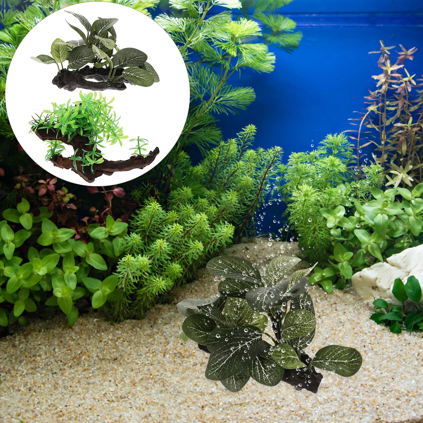 

2pcs Simulated Aquarium Plants Artificial Fish Tank Decor Plastic Plants For Betta Turtle Tank Realistic Safe Non-Fading Grass