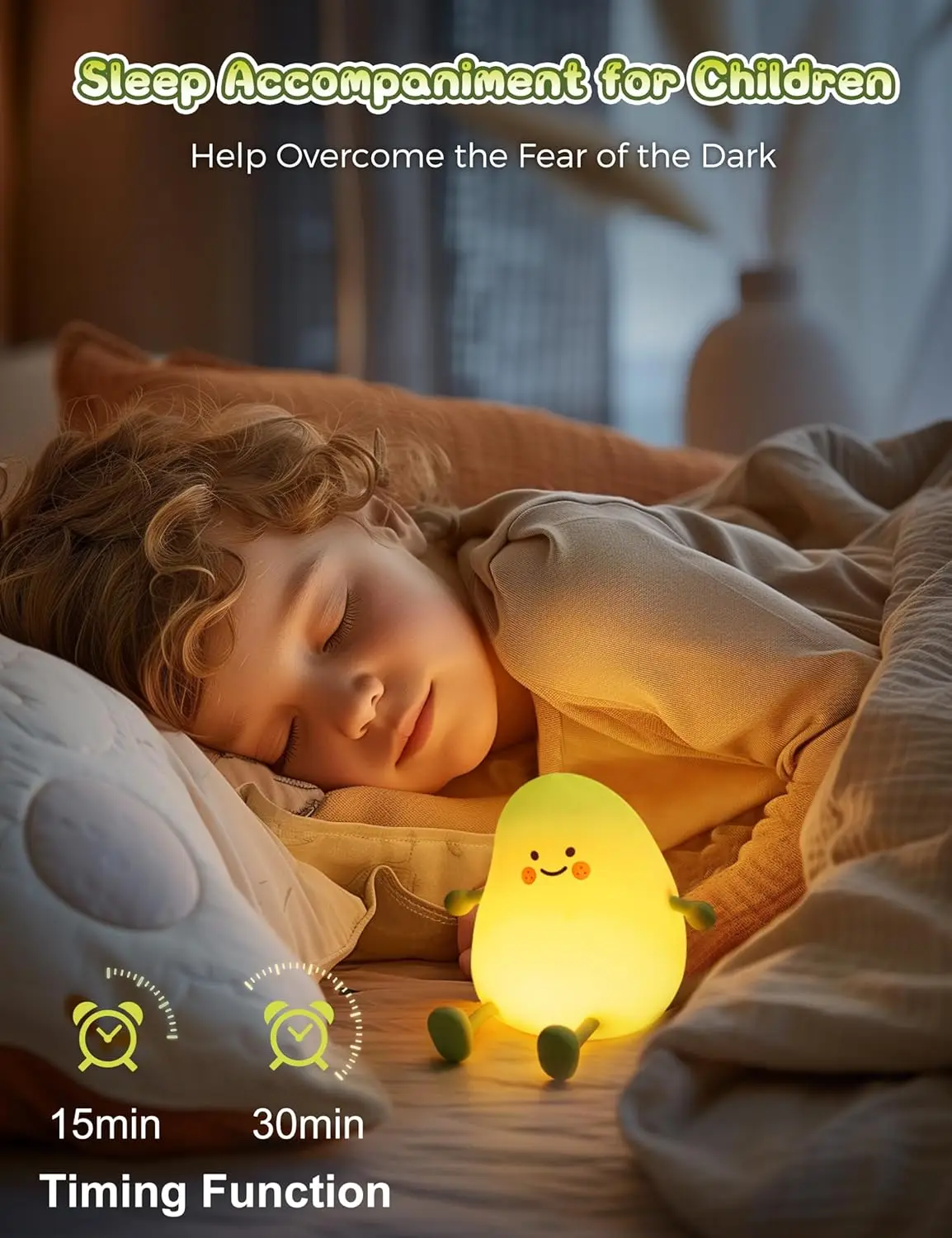 لطيف ضوء الليل الاطفال المانجو النوم مصباح دافئ الأبيض ديكور غرفة نوم سيليكون ضوء الليل الطفل الحضانة أضواء عيد ميلاد هدية الكريسماس #6