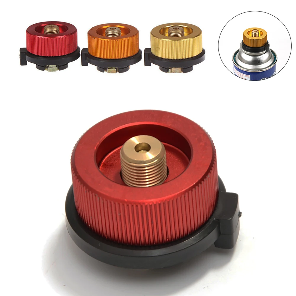 1pcs Gas Canister Refill Adapter Aluminum Alloy Gas Burner Conversion Head Picnic Stove Adapter Converter Camp Supplies