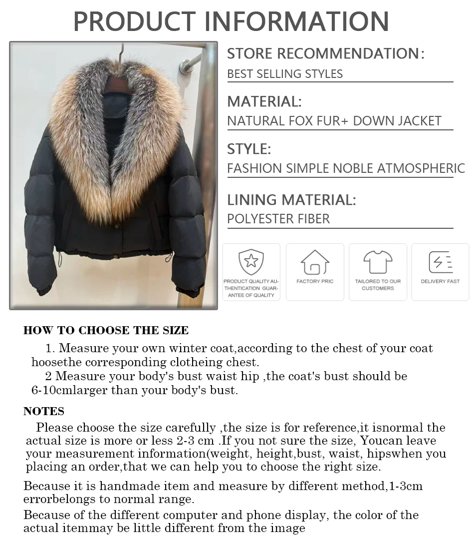 Witte donsjassen Echte grote vossenbontkraag Bovenkleding Echte bontjas Winterjas