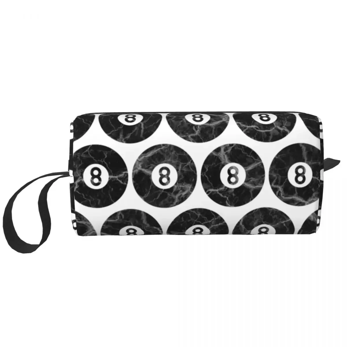 8 Ball Billiards Pool Eight-ball Makeup Bag Cosmetic Storage Dopp Kit Toiletry Cosmetic Bag for Women Beauty Travel Pencil Case