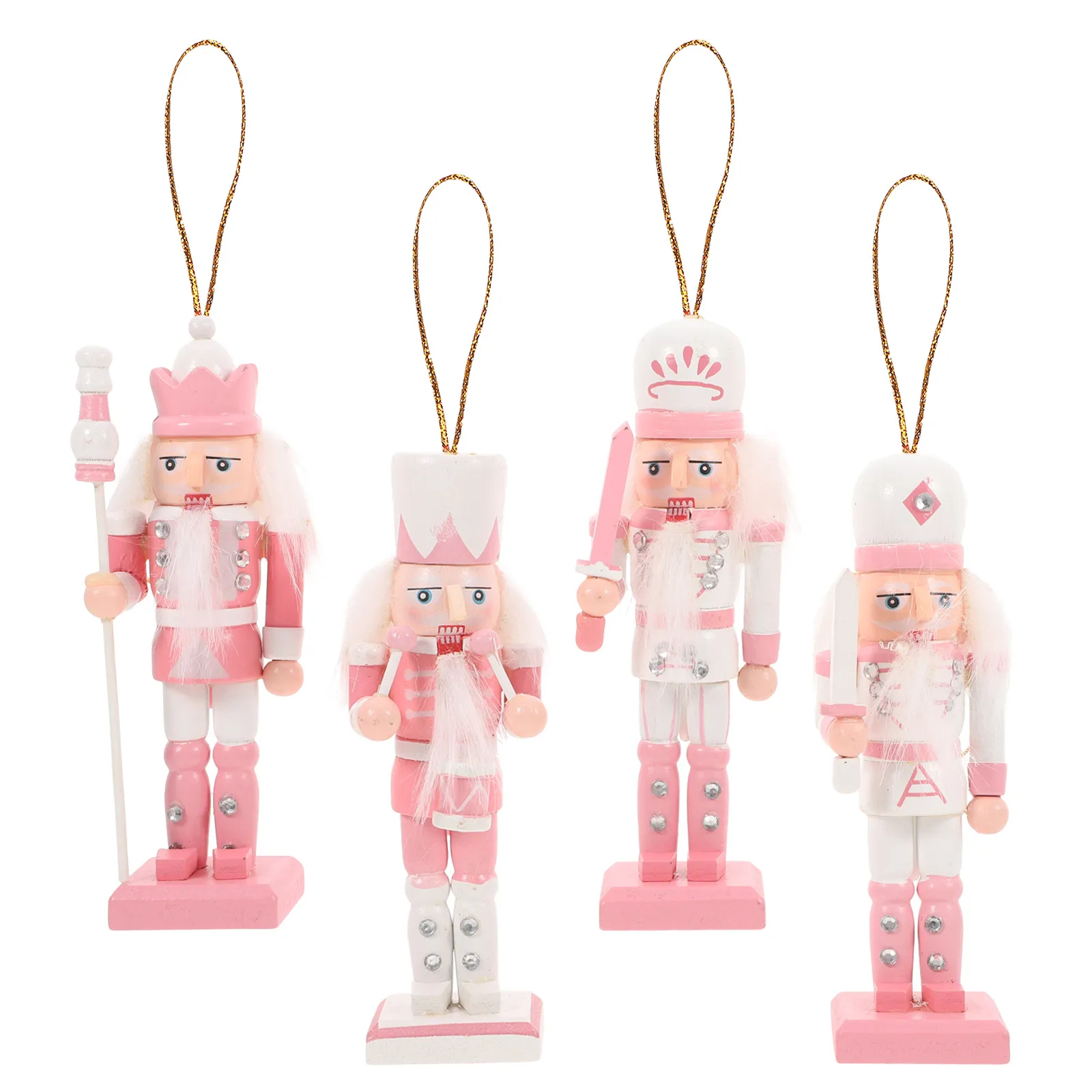 

4Pcs Christmas Nutcracker Decorations Wooden Xmas Nutcracker Desktop Table Decoration Holiday Accent Wood Xmas Nutcrackers