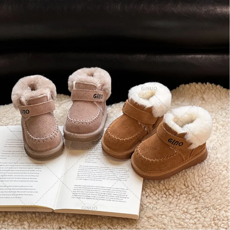 2024 Winter Children's Snow Boots Thickened Warm Cotton Shoes Waterproof Infant Men Women's Short Boots For Kids