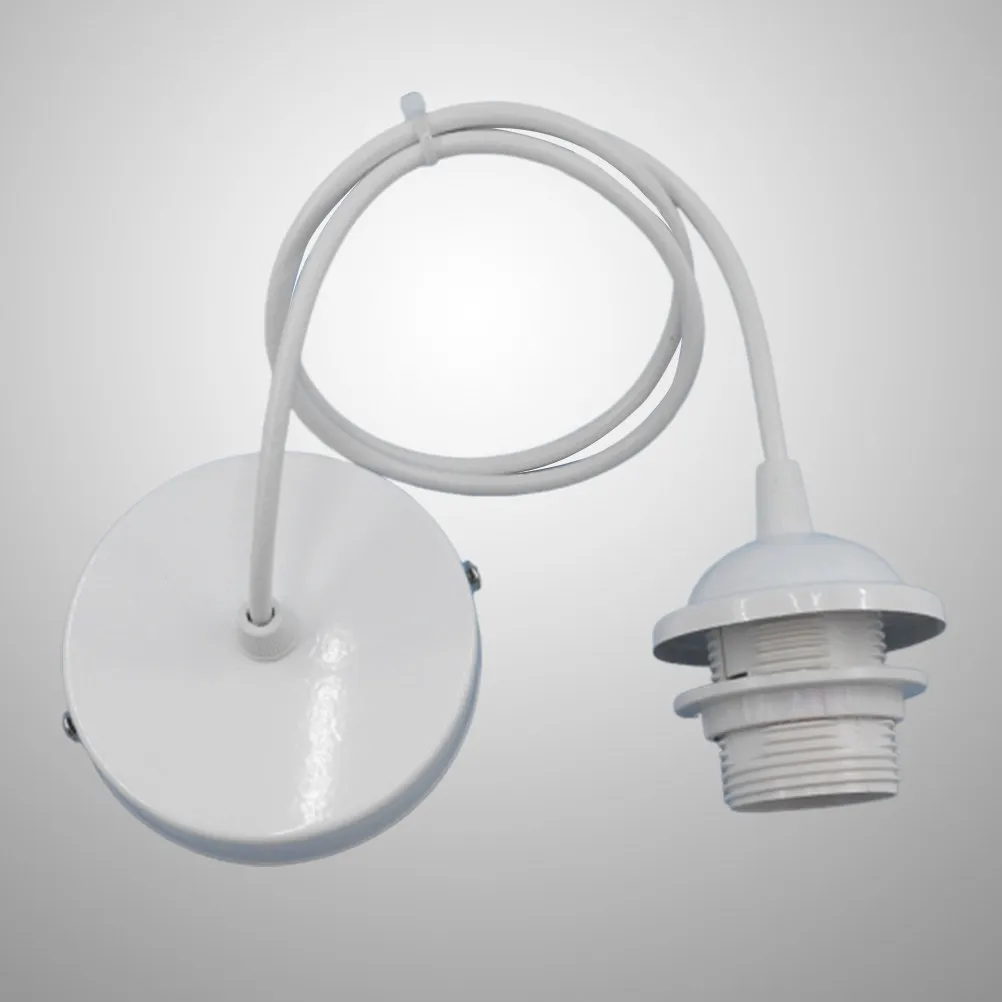 

Патрон для лампы E27, основание для потолочного подвесного светильника со съемным кольцом для плафона, совместим с винтовыми лампочками, белый