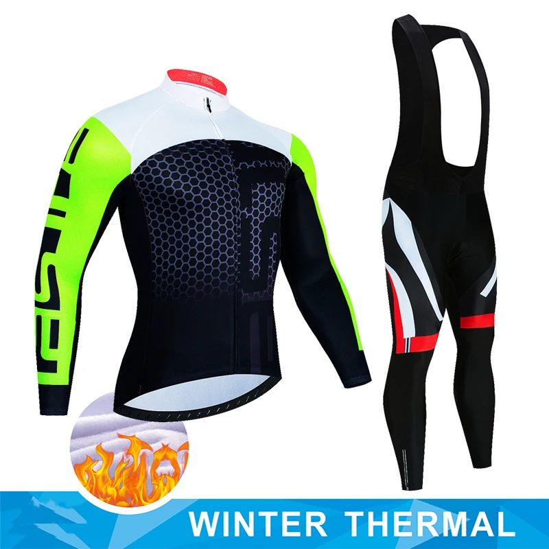

Cycling Jersey Set 2025 Men Winter Thermal Fleece Long Sleeve Road Bike Cycling Clothing MTB Cycling Jacket Ropa Ciclismo Hombre