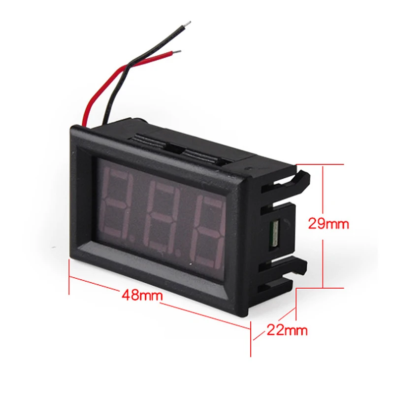 Digital Voltmeter DC 4.5V to 30V Digital Voltmeter Voltage Panel Meter Red/Blue/Green For 6V 12V Electromobile Motorcycle Car