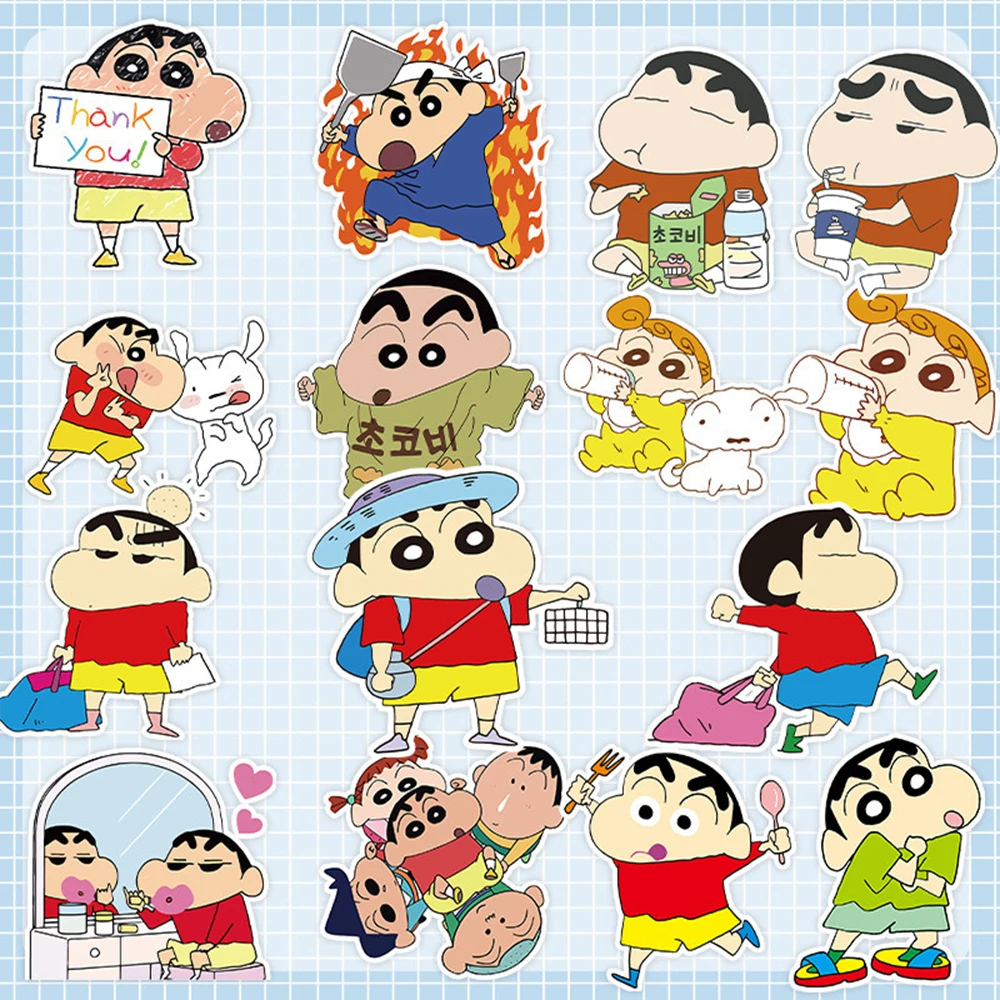 120 pezzi di adesivi pastello Shin-chan Cartoon Anime EttšDecalcomania del telefono portatile Adesivo simpatico cartone animato per bambini Giocattoli Regali