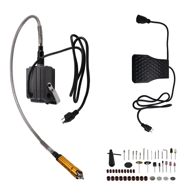 

Электрический шлифовальный инструмент A76K 780 Вт с гибким валом для шлифовки дерева, ювелирных изделий, полировки камня, с бесступенчатой регулировкой скорости, вилка стандарта США