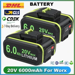 6000mAh Battery For Worx WA3553 20V Cordless Power Tool Battery WA3572 WA3553 WX390 WA3551 WX176 WX178 Spare Batteriies