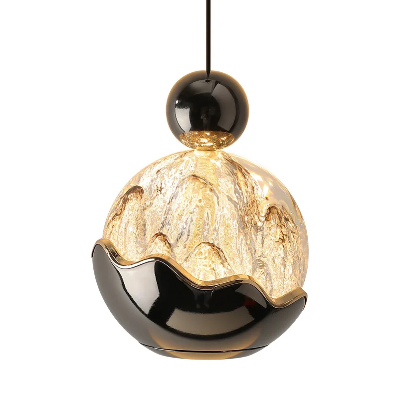 

Bedside small chandelier single head light luxury high-end minimalist restaurant master bedroom room chandelier lamp