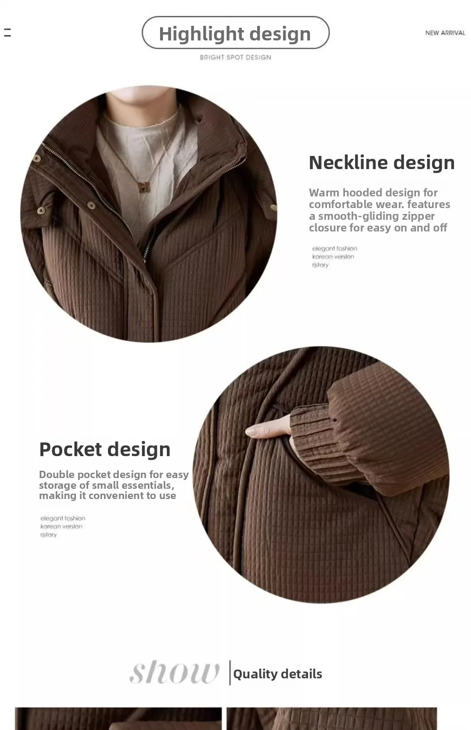 Dámský krátký kabát z peří a bavlny, módní zimní nový produkt, stylový kabát, bavlněná bunda, nejprodávanější svrchní oblečení - náhled 3