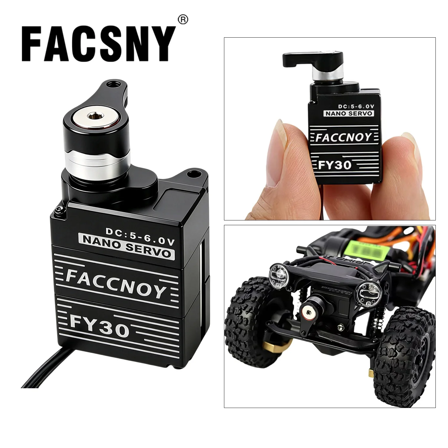 FY30 Aluminum Nano Digital Servo with Servo Saver Metal Gear Brushed 1.3kg 0.05sec for 1/30 Axial SCX30 RC Crawler Upgrade Parts