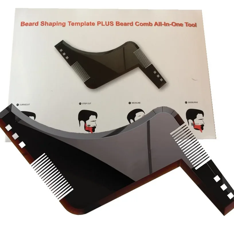 

1PC Men Beard Styling Template Stencil Beard Comb for Men Lightweight and Flexible Fits All-In-One Tool Beard Shaping Tool