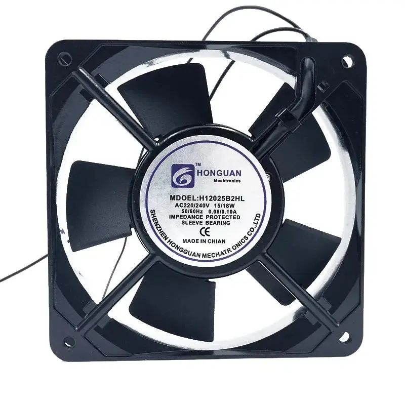 DL 120*120*25 мм Hongguan H12025B2HL 12025 220/240 В охлаждение шкафа 12 см осевой вентилятор из чистой меди DL 120*120*25 мм Hongguan H12025B2HL 12025 220/240 В охлаждение шкафа 12 см осевой вентилятор из чистой меди