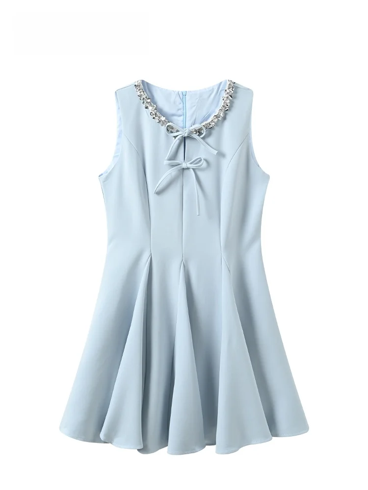 

CaraCLUB plus Size Sleeveless Waist-Cinching Dress Women Summer Elegant Age-Defying Small Fragrance Style Skirt