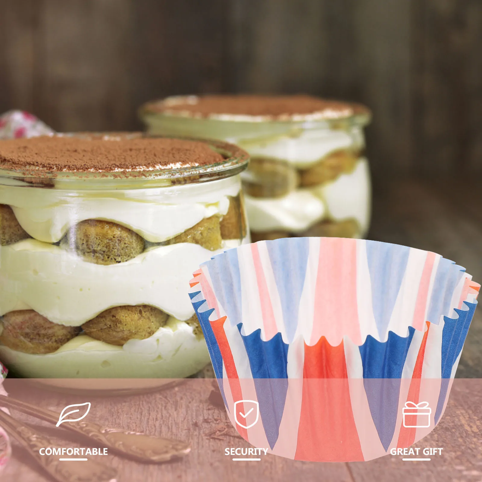 

100Pcs Union Jack Design Baking Cups Practical Safe for Cakes Cookies Dessert Decoration Supplies Union Jack Paper Cupcake Cases