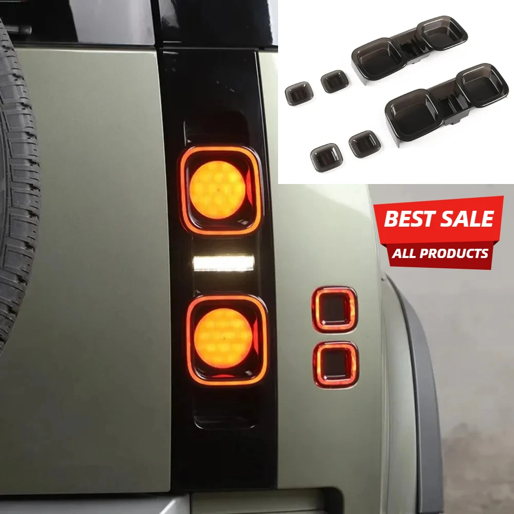 

Для Land Rover Defender 90 110 2020 2021 2022: Комплект из 6 накладок на задние фонари, стоп-сигналы и указатели поворота (широкие)