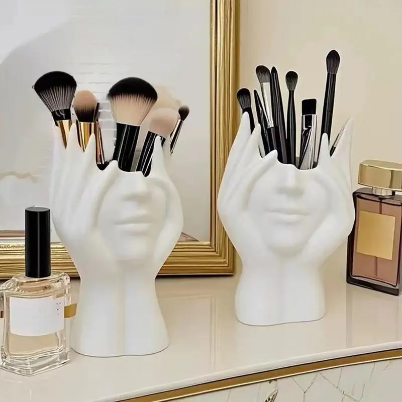 แปรงแต่งหน้าผู้ถือแต่งหน้าสําหรับแปรง Face Hand Design Bohemian Modern Elegant Station สําหรับห้องน้ํา Dorm