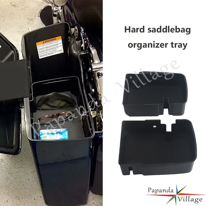 Left Right Hard Saddlebag Organizer Tray Set For Harley Touring Electra Glide FLHFB FLHT FLHTCU FLHTCUL FLHTKSE 2014-2024