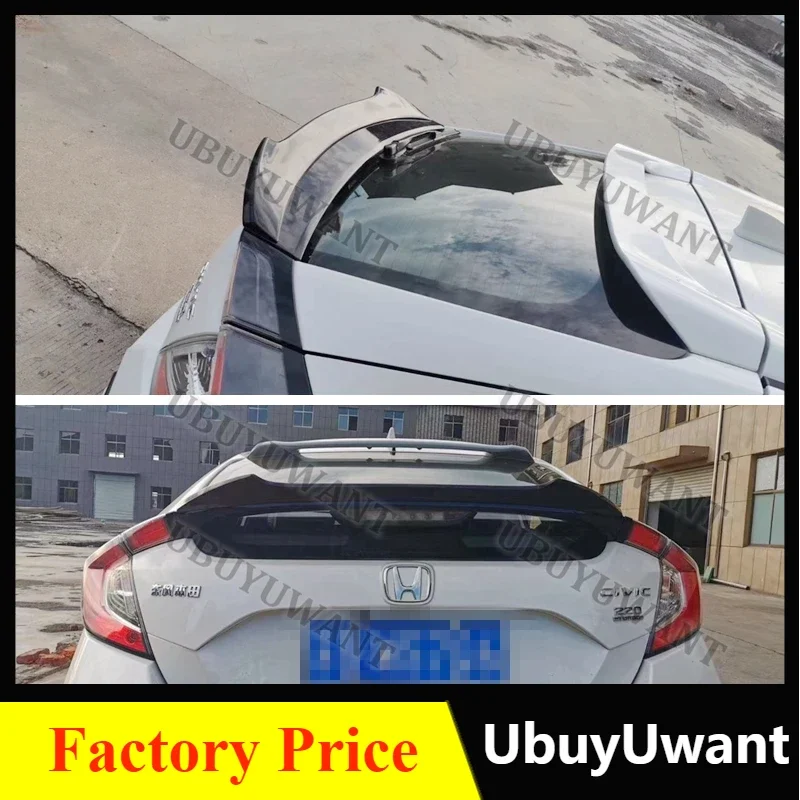 For Honda Civic 10th Gen FK7 Hatchback Rear Spoiler v Style Tuning Roof Wing Trunk Lip Decoration 2016 2017 2018 2019 2020